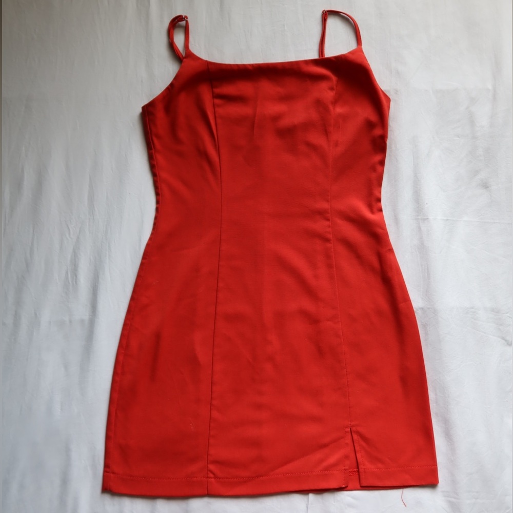 Red bodycon cami mini dress